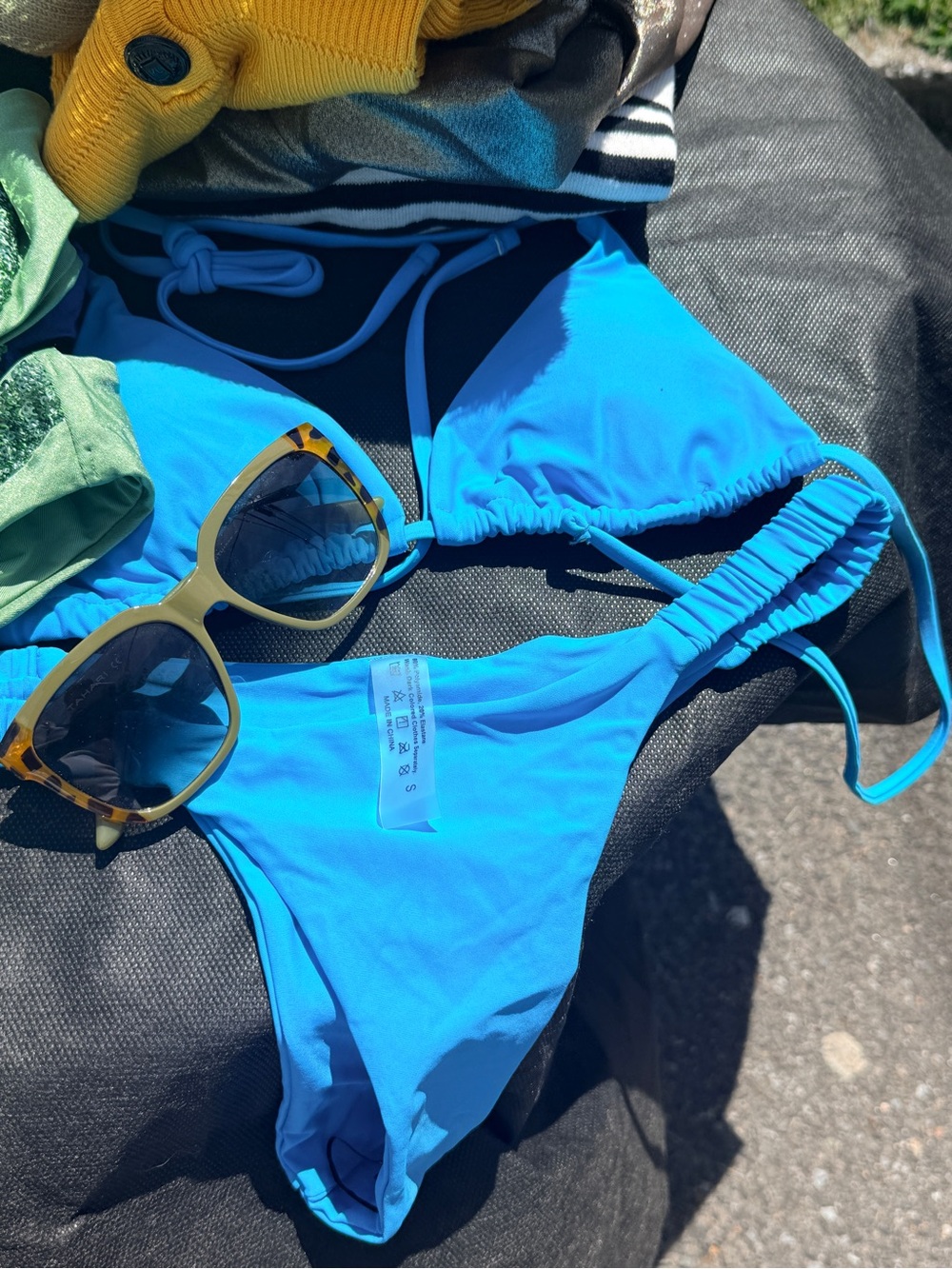 Women's Classic Triangle Bikini Set - Bright Blue